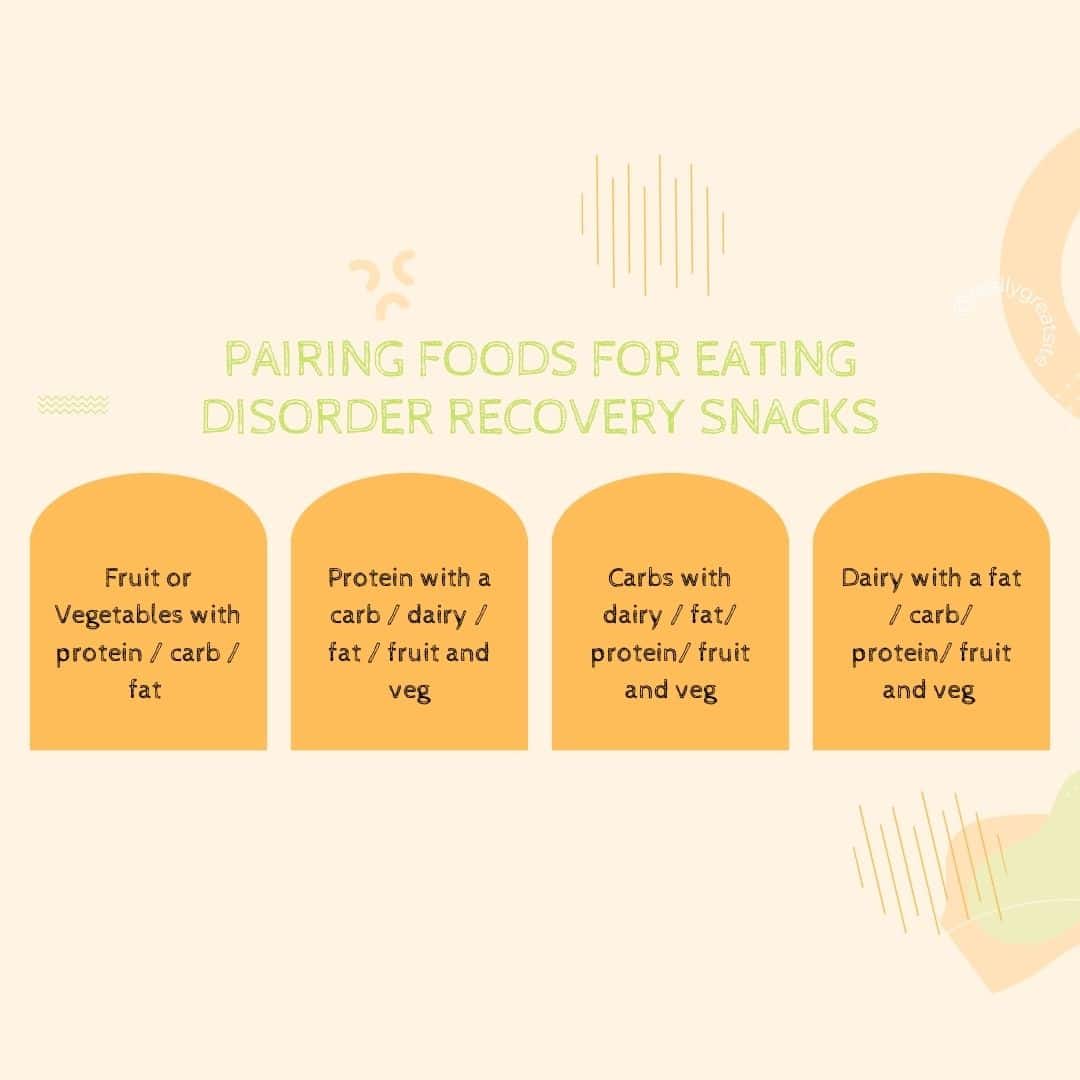 Examples of ways to pair foods for Eating disorder recovery snacks